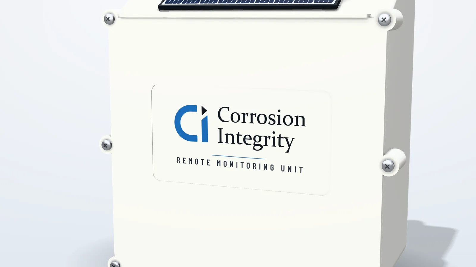 Close-up of the lid badge: Corrosion Integrity, Remote Monitoring Unit